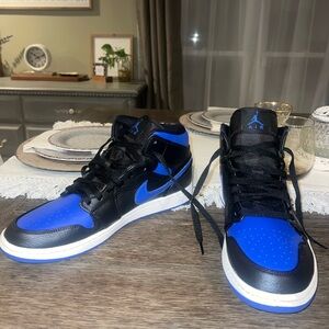 Air Jordan 1 Mid Black & Royal Blue – Men’s